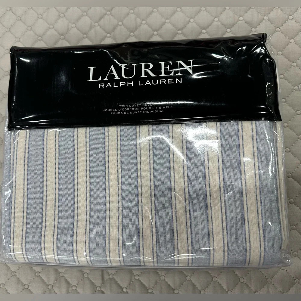 NWT Lauren Ralph Lauren Graydon Bold Stripe Duvet Cover